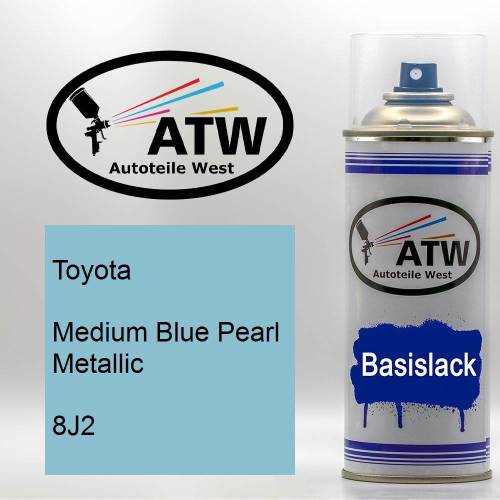 Toyota, Medium Blue Pearl Metallic, 8J2: 400ml Sprühdose, von ATW Autoteile West.